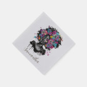 フローラ階級のアフロウーマン スタンダードカクテルナプキン (角)