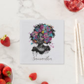 フローラ階級のアフロウーマン スタンダードカクテルナプキン (インサイチュ)