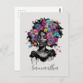 フローラ階級のアフロウーマン ポストカード (正面/裏面)