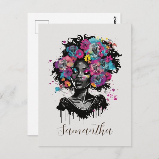 フローラ階級のアフロウーマン ポストカード (正面/裏面)