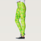 フローラ離れ緑の花パターン–61717 レギンス (左)