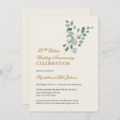 フローラ離れ金ゴールド50結婚周年記念 招待状 (正面/裏面)