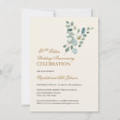 フローラ離れ金ゴールド50結婚周年記念 招待状 (正面)