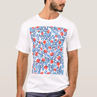 フローラ離れ:シームレスな自然パターン Tシャツ