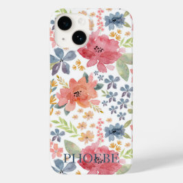 フローラ電話ケースの水色かわいらし Case-Mate iPhone 14ケース