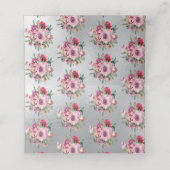 フローラ霜の降りた冬のバラのテー結婚ブルカード プレイスカード (内部開封)