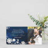 フローラ霜の降りた冬の結婚式ありがとうフォトカード サンキューカード (スタンド正面)