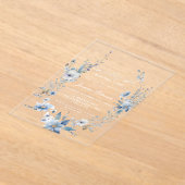 フローラ青い何かブライダルシャワー アクリル招待状 (レイダウン)