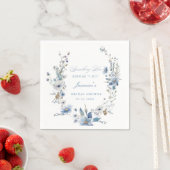 フローラ青い何かブライダルシャワー スタンダードカクテルナプキン (インサイチュ)