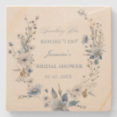 フローラ青い何かブライダルシャワー ストーンコースター (正面)