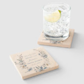 フローラ青い何かブライダルシャワー ストーンコースター (横)