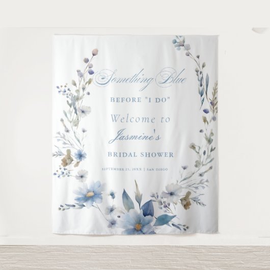 フローラ青い何かブライダルシャワー タペストリー (正面)