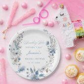 フローラ青い何かブライダルシャワー ペーパープレート (パーティー)