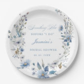 フローラ青い何かブライダルシャワー ペーパープレート (正面)