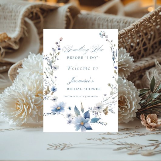 フローラ青い何かブライダルシャワー 台座サイン