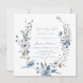 フローラ青い何かブライダルシャワー 招待状 (正面)