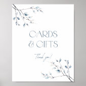 フローラ青い植物用カードとギフトポスター ポスター (正面)