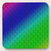 フローラ青い緑の虹のグラデーション斜めブレンド コースター (正面)