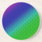 フローラ青い緑の虹のグラデーション斜めブレンド コースター (正面)