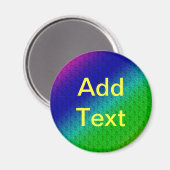 フローラ青い緑の虹のグラデーション斜めブレンド マグネット (正面/裏面)