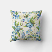 フローラ青と緑 クッション (裏面)