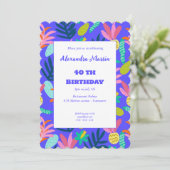 フローラ青の熱帯かわいらしパイナップル40日 招待状 (スタンド正面)