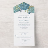 フローラ青紫陽花 オールインワン招待状 (内側)