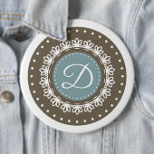 フローラ青茶色パーソナライズされたクラシック写真 缶バッジ (インサイチュ)