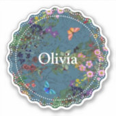 フローラ青 シール (正面)