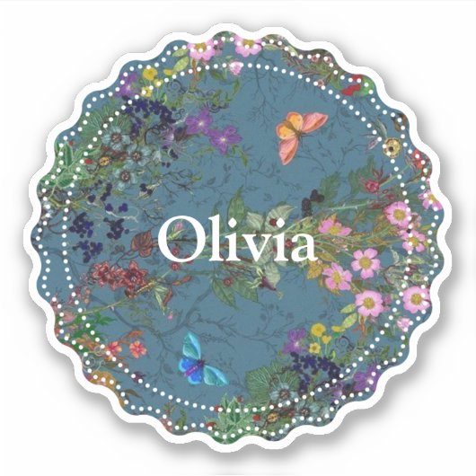 フローラ青 シール (正面)