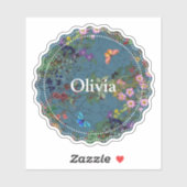 フローラ青 シール (シート)