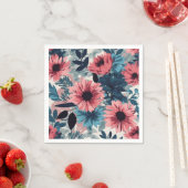 フローラ青 スタンダードカクテルナプキン (インサイチュ)