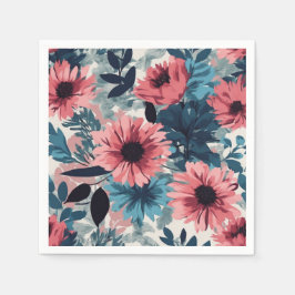 フローラ青 スタンダードカクテルナプキン