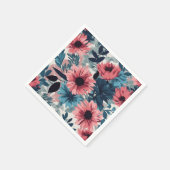 フローラ青 スタンダードカクテルナプキン (角)