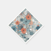 フローラ青 スタンダードカクテルナプキン (角)