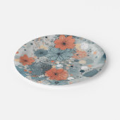 フローラ青 ペーパープレート (アングル)