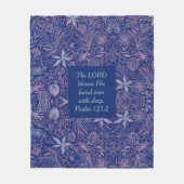 フローラ青 |眠賛美りの主 |クリスチャン フリースブランケット (正面)