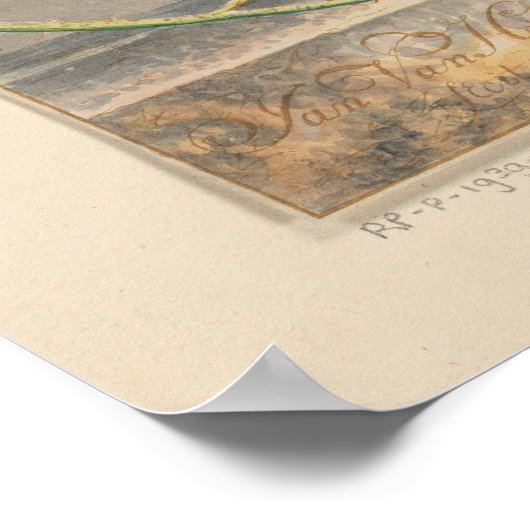 フローラ静止時のヴィンテージ付き ポスター (角)