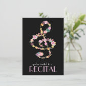 フローラ音楽トレブルクレフ、 音符記号オンブラック 招待状 (スタンド正面)