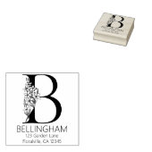 フローラ頭文字 – B -差出人住所モノグラム ラバースタンプ (押印)