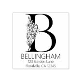 フローラ頭文字 – B -差出人住所モノグラム ラバースタンプ (インプリント)