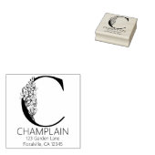 フローラ頭文字 – C -差出人住所モノグラム ラバースタンプ (押印)