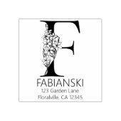 フローラ頭文字 – F -差出人住所モノグラム ラバースタンプ (インプリント)