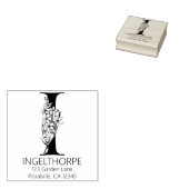 フローラ頭文字 – I -差出人住所モノグラム ラバースタンプ (押印)