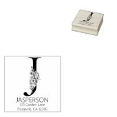 フローラ頭文字 – J -差出人住所モノグラム ラバースタンプ (押印)