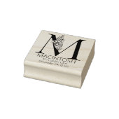 フローラ頭文字 – M -差出人住所モノグラム ラバースタンプ (スタンプ)