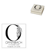 フローラ頭文字 – O -差出人住所モノグラム ラバースタンプ (押印)