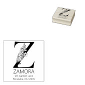 フローラ頭文字 – Z -差出人住所モノグラム ラバースタンプ (押印)