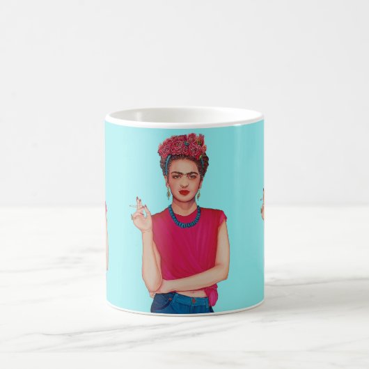 フローラ頭部バンドの女性 コーヒーマグカップ (中央)