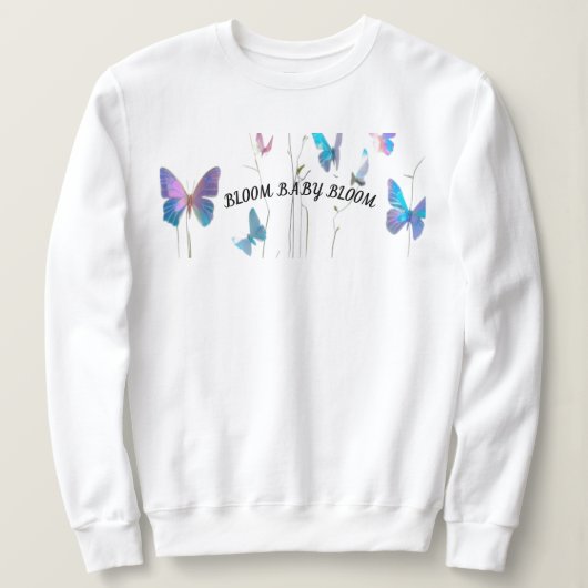 フローラ顔 – 美しい女性と花スプリットアート スウェットシャツ (デザイン正面)